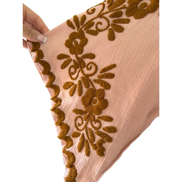 Arte Mexicano Womens Caftan Size M Pink Cotton Hand Embroidered Vintage Rare - Picture 7 of 16